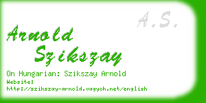 arnold szikszay business card